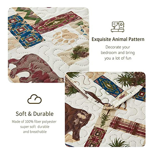Juego De Edredón Rústico Matrimonial Con Fundas De Almohada