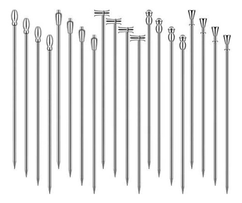 Palillos Para Cóctel, Acero Inoxidable, 20 Unidadesan