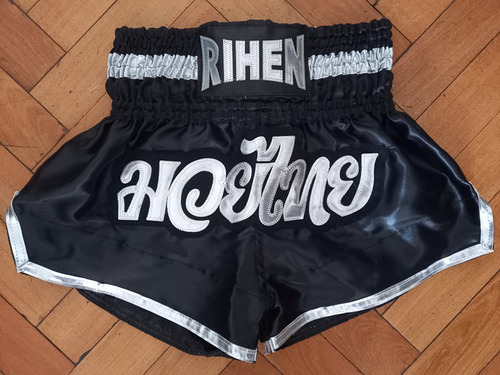 Short De Muay Thai Kick Boxing  Marca Rihen  Mma Negro D