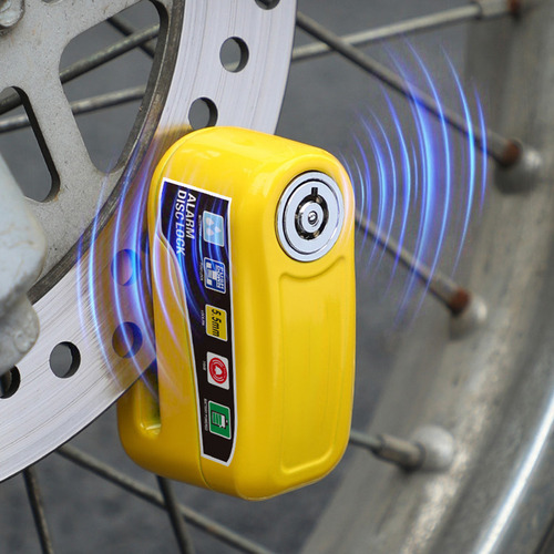 Alarma Motocicle Bloqueo Impermeable Freno Disco De Candado Color Amarillo