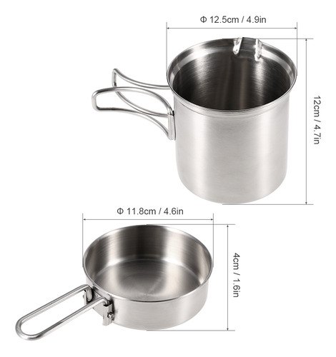 Olla De Cocina Portátil De Acero Inoxidable Para Acampar Con