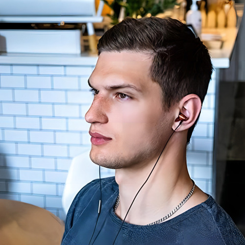 Fones de ouvido intra-auriculares Thinksound In20 com cabo e microfone e