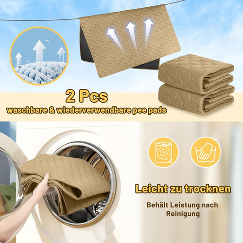 Dos Almohadillas Lavables Para Perros Absorbentes De Agua