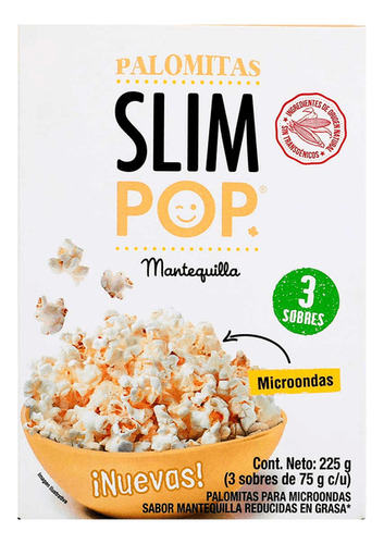 Slim Pop Palomitas Para Microondas Sabor A Mantequilla