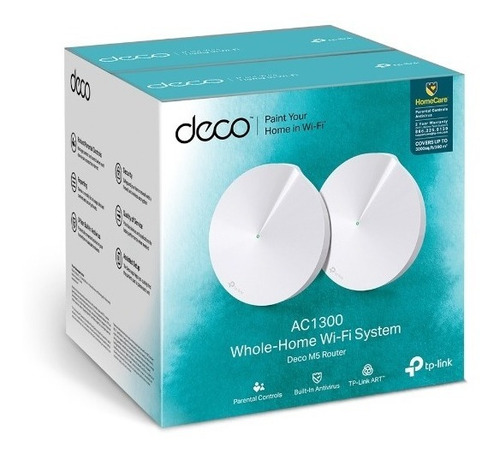 Sistema Wi-fi Mesh Ac1300 Gigabit Deco M5 2-pack Tp-link Cor Branco 110V/220V