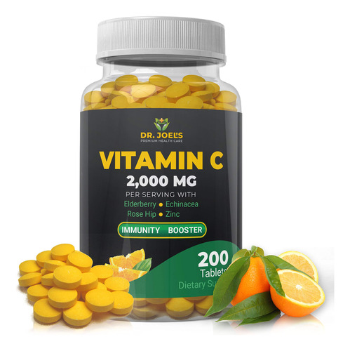 Inmune Support Vitamina C 2000 Mg  200 Comprimidos  Con Zinc