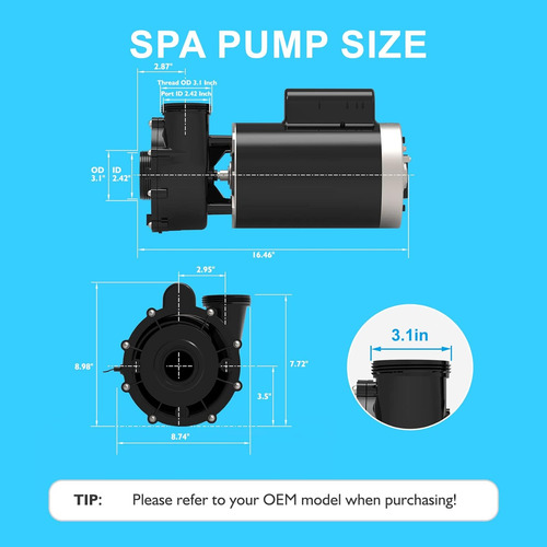 Bomba Spa Wua400-ii, Bombas De Bañera De Hidromasaje De 4 Hp