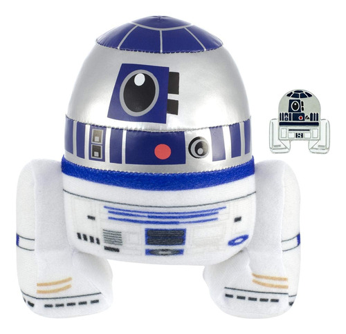 Star Wars R2-d2 - Peluche Estilizado De 7 Pulgadas Con Pin .