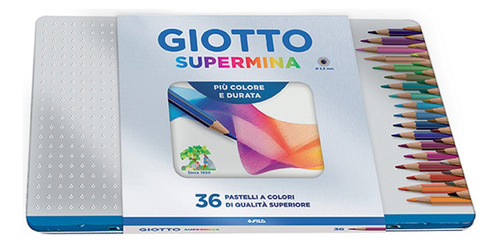 Lapiz Giotto Supermina Lata X 36 Colores Mina 3.8 Mm