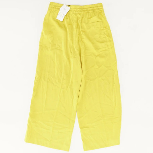 Zara Pantalon De Vestir Amarillo Liso Para Mujer Talla M