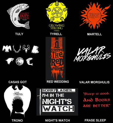 Imagen 5 de 9 de Remeras Estampadas Wilwarin Game Of Thrones Juego De Tronos