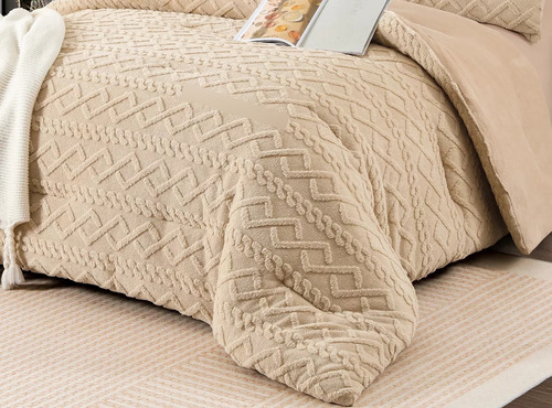 Cobertor Cubrecama Con Chiporro Invierno Trenzado +2 Fundas