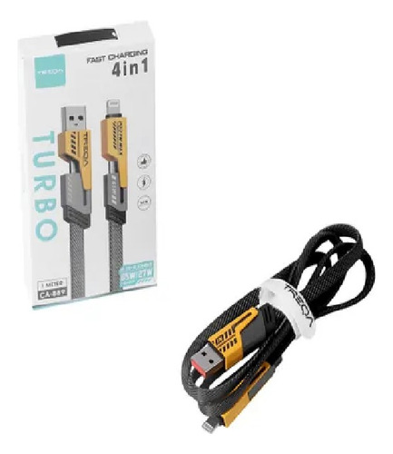 Cable Carga Rapida Usb 4 En 1 Flexible Cuatro Interfaces