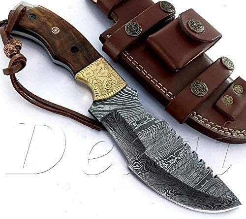 Cuchillo Acero Damasco Para Caza Camping Y Mas Dessi