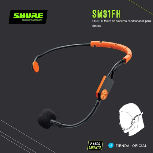 Imagen 8 de 10 de Micrófono Shure Sm31fh Vincha Headset Para Fitness
