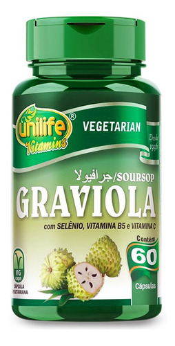 Graviola C/ Vitaminas 60 Cápsulas Vegetarianas Unilife