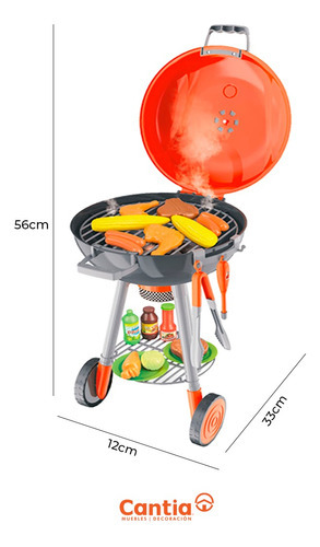 Asador Carne Asada Accesorios Luz Y Sonido Barbacoa Juguete Color Multicolor