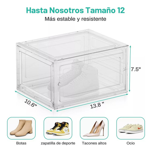 10 Piezas Zapatos Apilables Estantes Plasticos Transparentes Color Blanco Caja Organizadoras Apilables Para Zapatos Y Ropa