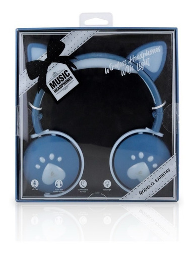 Imagen 9 de 10 de Audífonos Oreja De Gato Auriculares Bluetooth Recargables