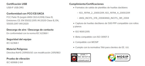 Lector De Huellas, Biometrico, Ib Watson Mini (Usado)