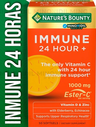 Apoyo Inmune 24 Vitamina C, D Y Zinc 1000mg 50 Softgels