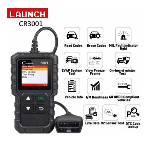 Imagen 6 de 10 de Scanner Launch Creader 3001 Obd2 Automotriz Escaner