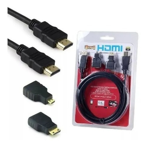 Imagen 6 de 9 de Cable Mini Y Micro Hdmi 3 Hdmi Y Hdmi Triple Cable With Dual