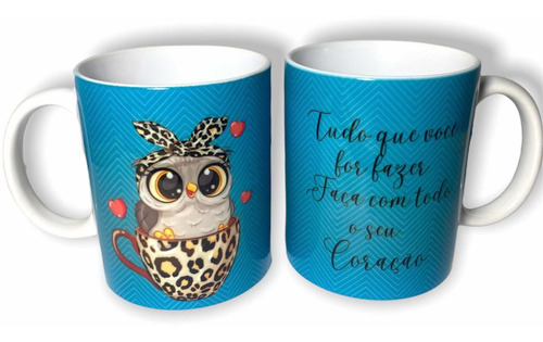 Imagem 4 de 4 de Caneca Coruja No Copo 325 Ml