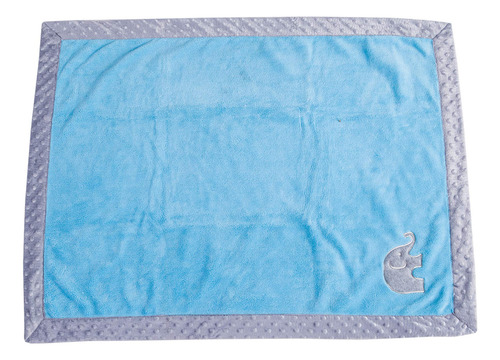 Bacati Elephants Blankets, Aqua With Grey Border Ealgblk1