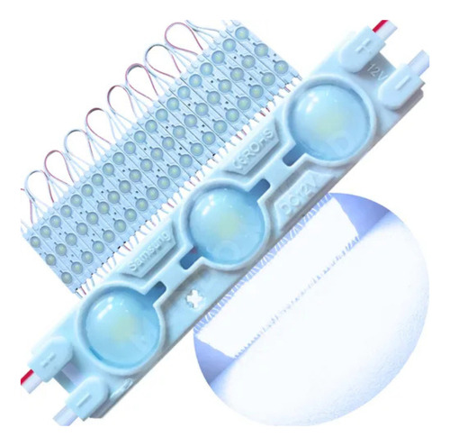 20 Módulos 3 Leds Smd Prova D'água Luminoso 12v Branco Frio