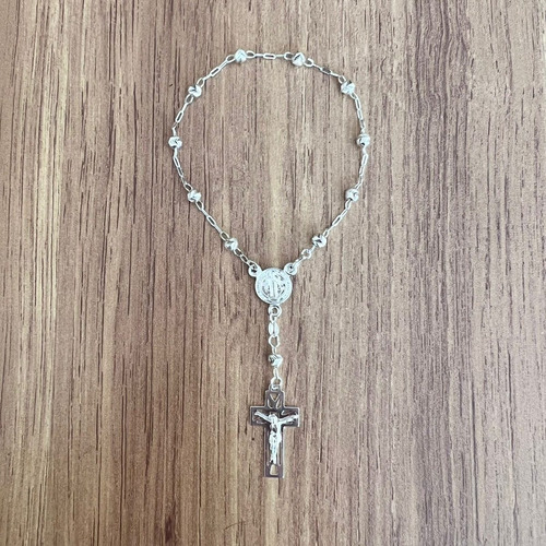 Pulsera Misterio Medalla San Benito De Plata .925 Agálea