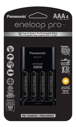 Kit De 4 Pilas Aaa Eneloop Pro Panasonic Mas Cargador 950mha