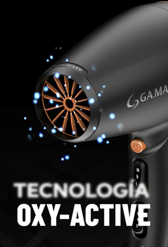 Secadora Pelo Profesional Compacta Viaje Motor Ac Gama Italy Color Negro
