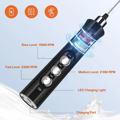 Espumador Milk Frother Foodville Usb Con Soporte