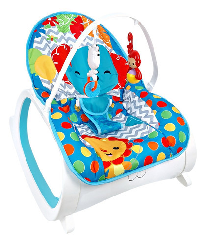 Cadeira De Alimentação Colorbaby Vibratória Azul Até 18kgs Safari