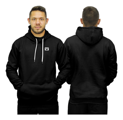Blusa Masculina Moletom Casaco Blusão Canguru Azul Bebe Frio