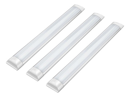 Kit 3 Lâmpada Led Tubular Linear 120cm Com Base Completa 40w