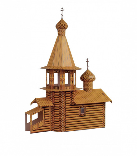 Iglesia De Madera Rusa Modelo A Escala Rompecabezas 3d