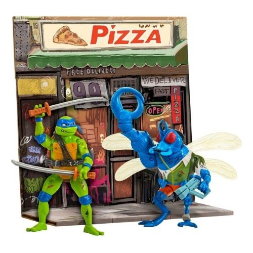 Leonardo Vs Superfly Tmnt Tortugas Ninja Battle Pack Muñecos