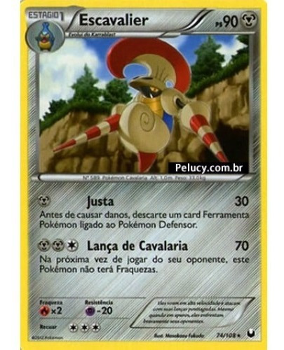 Escavalier - Pokémon Metal Raro - 74/108 - Pokemon Card Game