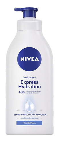 Imagen 1 de 3 de Crema hidratante para cuerpo Nivea Cuidado Corporal Hidratación Express en dosificador 1000mL