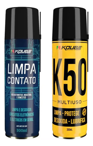Limpa Contato Elétrico Spray 300ml + Óleo Wd K50 300ml Koube