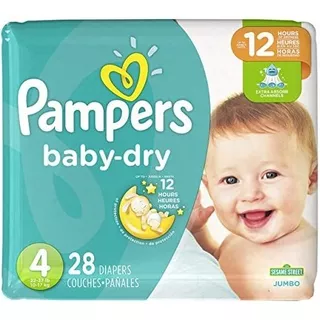 Pampers Baby Dry, Pañales Tamaño 4, 28 Conde