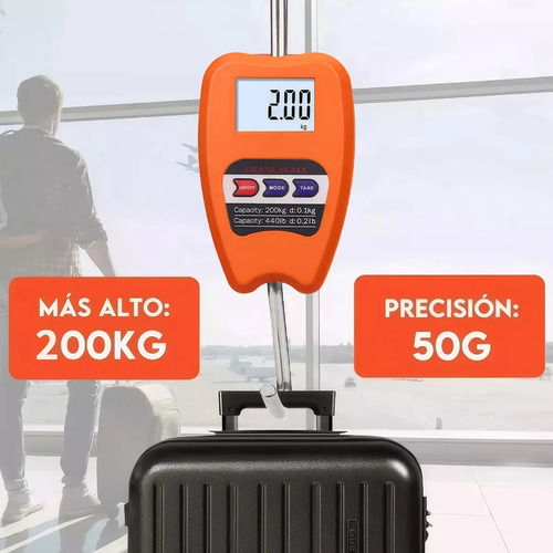 Báscula Balanza Colgante Gancho Digital Lcd Portátil 200kg