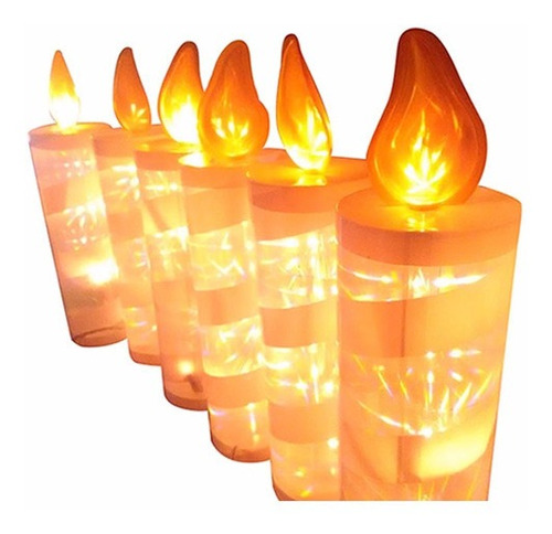 Velas Luces Led Navidad Decoración Hogar X 6 Unidades