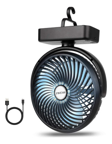 Ventilador De Camping Recargable De  Mah Con Linterna Led D.