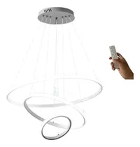 Comprar Lustre Led Moderno 3 Arcos Pendente C\u002F Controle 80cm 113w