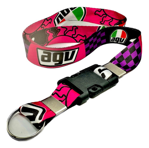 2 - Chaveiros Vr 46 Cycles Moto Cordão Pink