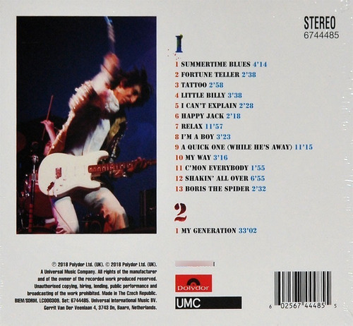Imagen 2 de 2 de The Who Live At The Fillmore 2 Cd Nuevo Importado
