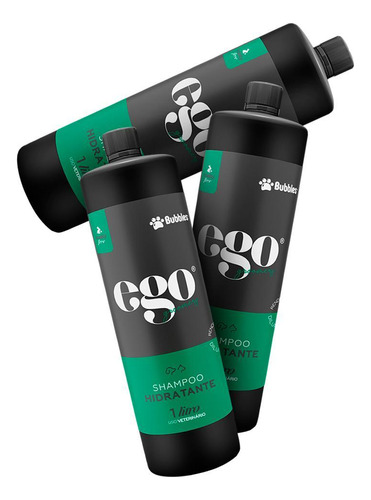Kit 03 Shampoo Pet Hidratante Ego Bubbles 1000ml